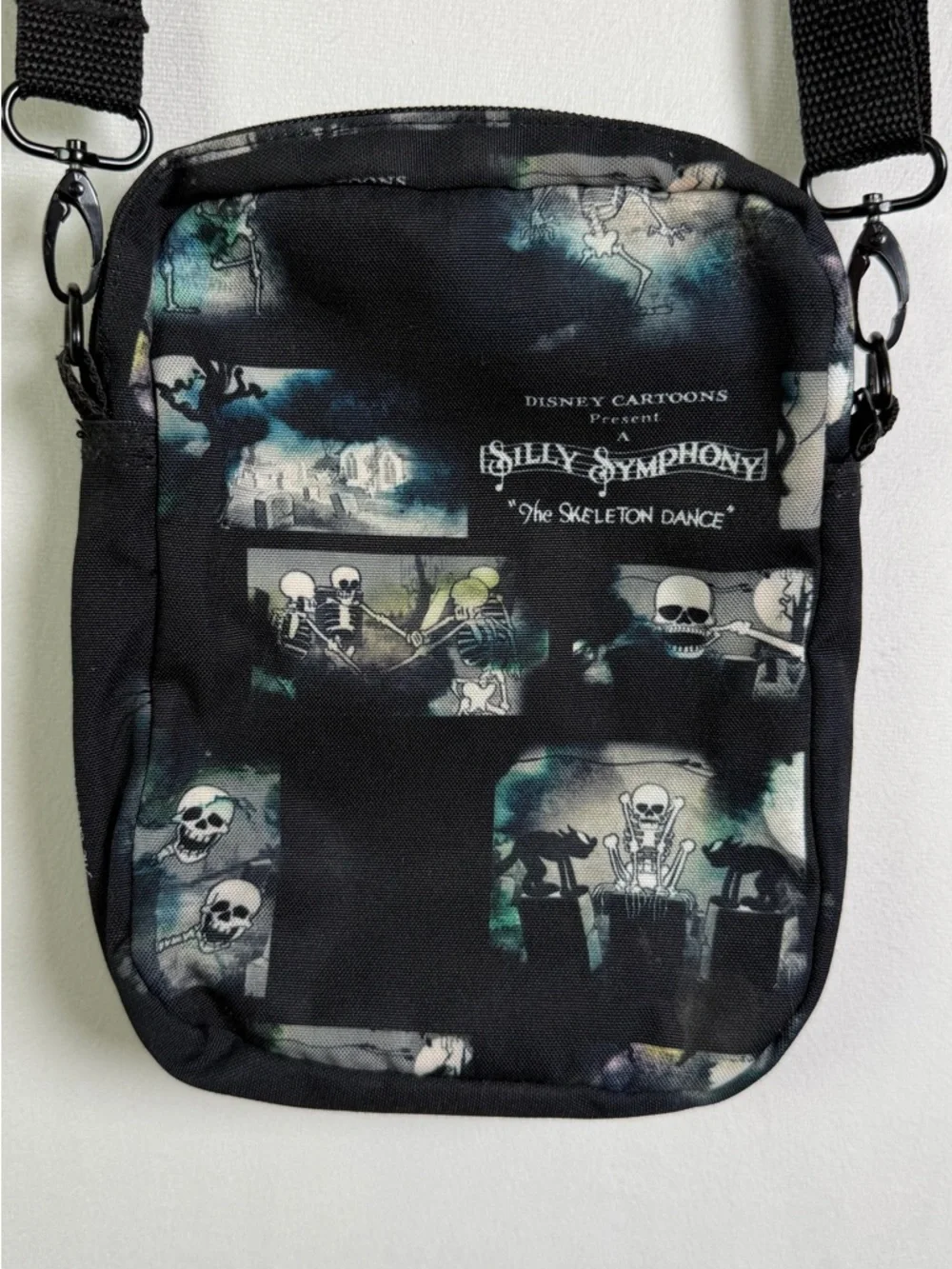 Disney Skeleton Dance Crossbody Bag Purse Silly Symphony Halloween Goth - Picture 2 of 11